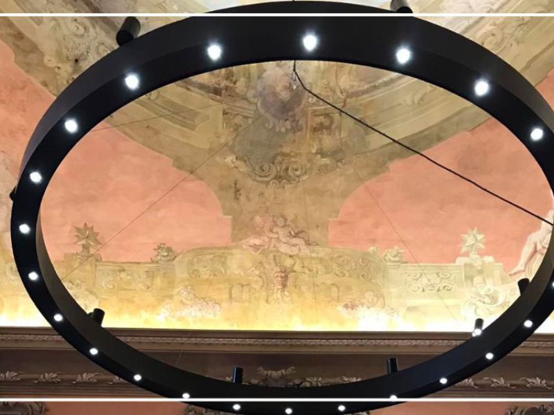 Verifica Appensione del Lampadario di Palazzo Montanari a Bologna
